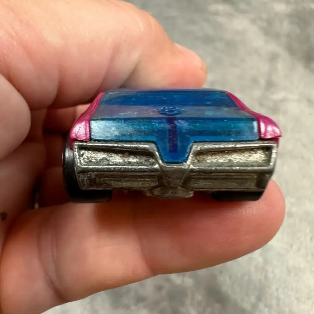 Hot Wheels Bye Focal Blue Pink Diecast Race Car Vintage